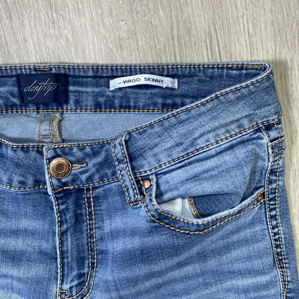 Virgo Jeans Women’s Daytrip Blue Distressed Skinny 28 S - Picture 5 of 10
